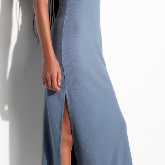 NWT - Spiritual Gangster Simone Rib Maxi Dress - Dusty Blue - Picture 7 of 8